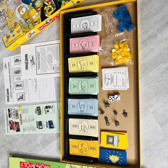 The Simpson Monopoly Board Game With Six Collectable Pewter Token Pieces - Picture 5 of 7